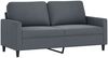 vidaXL 3-tlg. Sofagarnitur mit Kissen Dunkelgrau Samt 3201507 Bild 4