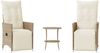 vidaXL 3-tlg. Bistro-Set mit Kissen Beige Poly Rattan 365676 Bild 2