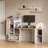 Livinity® Schreibtisch Lorena, Weiß/Goldkraft Eiche, 150 x 120.1 cm mit 2 Türen (1-St) Bild 4