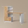 Livinity® Schreibtisch Lorena, Weiß/Goldkraft Eiche, 150 x 120.1 cm mit 2 Türen (1-St) Bild 3