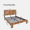 Bett 140×200 cm mit Metall-Lattenrost und hohem Kopfteil in Braun Bild 3