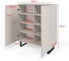 Kommode MASIMO 100 cmTürkommode, Stilvoll Wohnzimmer, Kommode mit vier Drehtüren, Push-to-Open, 8 Regale, hohe schwarze Rahmenfüße - Farbe Kaschmir, 114 x 40 x 40 cm Bild 3