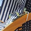 Swing&Harmonie Strandkorb XXL inkl. Abdeckcover Luxus mit 4 Kissen, Klapptische, Zeitungsfächer, Volllieger, Ostsee-Modell, mit LED Beleuchtung und Solarmodul Bild 4