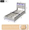 PXloue Polsterbett LED Doppelbett 180x200 cm, mit USB-Laden und Stauraum am Kopfteil,Leinen,90x200 cm Bild 4