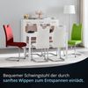 KHG 6er Set Esszimmerstühle Schwingstuhl Polsterstuhl Küchenstuhl Mikrofaser Beige - Design Stuhl Sitzhöhe 48 cm - Freischwinger mit integriertem Griff Bild 3