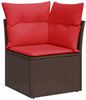 vidaXL 5-tlg. Garten-Sofagarnitur mit Kissen Braun Poly Rattan Akazie 3326315 Bild 5