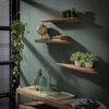 Wandregal Bordna aus Akazienholz, Baumkanten-Design, modern, natur, 3er-Set, 60 cm Bild 2