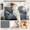 2-Sitzer-Sofa 127 x 72 x 84 cm in Grau – kompaktes Polstersofa mit Metallbeinen Bild 4