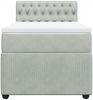 vidaXL Boxspringbett mit Matratze Hellgrau 80x200 cm Samt 3287596 Bild 4