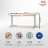 Rheinland Möbel Statio Schreibtisch 160x80 cm höhenverstellbar ±10 mm in Ahorn – großzügiger Bürotisch für Homeoffice & Büro, C-Fuß, Kabelwanne, einfache Montage, FSC® zertifiziert Bild 3