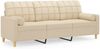 vidaXL 3-Sitzer-Sofa mit Zierkissen Creme 180 cm Stoff 3200792 Bild 2