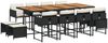 vidaXL 13-tlg. Garten-Essgruppe mit Kissen Schwarz Poly Rattan 3211347 Bild 2