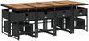 vidaXL 13-tlg. Garten-Essgruppe mit Kissen Schwarz Poly Rattan 3211347 Bild 3