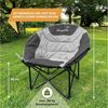 Skandika Campingstuhl Moonchair Sirkka Gartenstuhl, Faltsessel bis 150 kg, klappbar, faltbar (stabiles Rahmensystem, praktische Seitentasche), gepolstert, Tragegriff, Kühlfach, Anti-Rutsch-Füße, Mondsessel Camping Bild 2