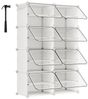 Songmics Schuhregal mit 8 Fächern, Schuhschrank, 30 x 40 x 30 cm pro Fach, schmal, mit Türen, Stahlrahmen, Kunststoff, für Flur, Schlafzimmer, Eingangsbereich, weiß CPL034W01 Bild 4