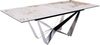 Esstisch Edge 180-220x100 Keramik Minas Melange Weiß-Beige Spider Flachstahl Edelstahl ausziehbar Bild 4