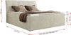 Boxspringbett DAGOS 120 x 200 cm mit Kopfteil, Lattenrost und Stauraum – Doppelbett mit Matratze & Topper T25 , stabile Konstruktion, Bettkasten, modernes Design - Creme Schenille grob gewebt - H3 Bild 5