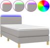 Boxspringbett mit Matratze & LED Stoff Hellgrau 90x200 cm, Härtegrad: H2 [3133525] Bild 2