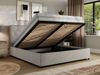 Polsterbett mit Bettkasten LARINO CLASSIC 160 x 200 cm Lattenrost und Gasdruckfedern, stabiles Bettgestell, modernes Design Pocket Matratze - Hellgrau Strukture - VIRE LUX Bild 3