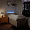 vidaXL Boxspringbett mit Matratze Creme 100x200 cm Stoff 3288097 Bild 5