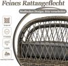 Merax Gartenlounge-Set Balkonmöbelset Rattan, Schaukelstuhl für 2 Personen, Gartentisch mit Glasplatte, Lounge Terassenmöbel Balkonset 3-tlg, Grau Bild 5