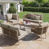 MODFU Gartenlounge-Set Großes Outdoor Sofa Set, (mit wasserfester Sitzbank und Kissenset, Modulares Ecksofa Set für Terrasse Balkon, 1-tlg, Sofa 114,5×61×67, Sessel 53×53×75, Eck 61×61,5×67, Tische 41,5/58 cm) Bild 2