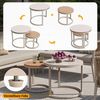 MODFU Gartenlounge-Set Großes Outdoor Sofa Set, (mit wasserfester Sitzbank und Kissenset, Modulares Ecksofa Set für Terrasse Balkon, 1-tlg, Sofa 114,5×61×67, Sessel 53×53×75, Eck 61×61,5×67, Tische 41,5/58 cm) Bild 3