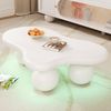 Couchtisch 95x62,5x32 cm in Weiß mit LED-Beleuchtung und Wolkenform, MDF, matt Bild 3
