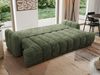 Schlafsofa ACCORDO 3-Sitzer mit Schlaffunktion, DL-Mechanismus, Wellenfederung & Massivholz, freistehend rundum bezogen - Dunkelgrün Schenille glatt Bild 5