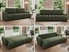 Schlafsofa ACCORDO 3-Sitzer mit Schlaffunktion, DL-Mechanismus, Wellenfederung & Massivholz, freistehend rundum bezogen - Dunkelgrün Schenille glatt Bild 2