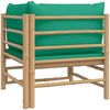vidaXL Garten-Ecksofa mit Grünen Kissen Bambus 362293 Bild 5