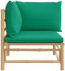 vidaXL Garten-Ecksofa mit Grünen Kissen Bambus 362293 Bild 4
