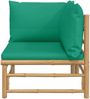 vidaXL Garten-Ecksofa mit Grünen Kissen Bambus 362293 Bild 3