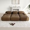 Modulares 3-Sitzer Ecksofa H 75 x T 298 x B 178 cm aus Cord in Braun, rahmenlos Bild 3