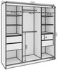 Schiebetürenschrank Schrank BRITE in Schwarz matt 200 x 215 x 61 cm Bild 4