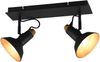 Deckenstrahler ROXIE Retro 2-flammig Metall Schwarz / Gold, Breite 40cm Bild 2