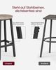 Vasagle Barhocker, 4er Set Barstuhl, Küchenstühle mit Stahlgestell, Höhe 65 cm, rund, einfache Montage, Industrie-Design, vintagebraun-schwarz von Songmics LBC232B02 Bild 3