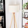 hofstein Stehlampe Stehlampe aus Holz/Metall im modernen Boho-Design, ohne Leuchtmittel, Stehleuchte mit Schirm aus Stoff und Fußschalter, Ø 50 cm, 154 cm, E27 Bild 2