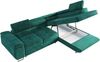 Ecksofa L-Form Couch mit Schlaffunktion und Verstellbare Kopfstützen - GUSTAW - Dunkelgrün Velours - Links Bild 2