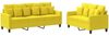 vidaXL 2-tlg. Sofagarnitur mit Kissen Hellgelb Stoff 3201669 Bild 2