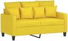 vidaXL 2-tlg. Sofagarnitur mit Kissen Hellgelb Stoff 3201669 Bild 3