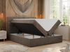 Polsterbett Kunstlederbett mit Bettkasten, Stauraumbett - ERNI - 120x200cm - Braun Velours - H4 Bild 2