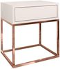 AX LIVING Nachttisch Kommode Aleio Beige kupferfarbenes Metallgestell Bild 2