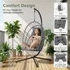 TLGREEN Hängesessel mit Gestell, Klappbarer Eiersessel, 360° Drehbar (Indoor & Outdoor Schaukelstuhl, Ergonomischer Relaxsessel mit Kissen), für Garten Balkon Wohnzimmer, Belastbar bis 160kg Bild 3