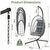 TLGREEN Hängesessel mit Gestell, Klappbarer Eiersessel, 360° Drehbar (Indoor & Outdoor Schaukelstuhl, Ergonomischer Relaxsessel mit Kissen), für Garten Balkon Wohnzimmer, Belastbar bis 160kg Bild 2