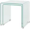 vidaXL Zweiteiliges Satztisch-Set aus gehärtetem Glas Transparent 244191 Bild 2