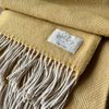 WoolOnly Wolldecke Plaid mit Fransen 130x180 cm, Herringbone Honig-natur Bild 3