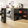 Drehbarer Bartisch (Hauptkörper 105 x 39 x 102 cm), mit 2 Schubladen und Schiebetürschrank, 3 Ebenen offener Stauraum, geeignet für Esszimmer/Arbeitszimmer/Wohnzimmer usw Bild 3
