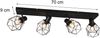 Industrial Deckenstrahler NARDA 4-flammig Gitter Schwarz, Breite 70cm Bild 3