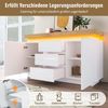 Merax Kommode, Hochglanz Sideboard mit 2 Türen und 3 Schubladen, LED Beleuchtung (App Control), Mehrzweckschrank für Wohnzimmer und Schlafzimmer, 81 x 140 x 39 cm, Weiß Bild 3